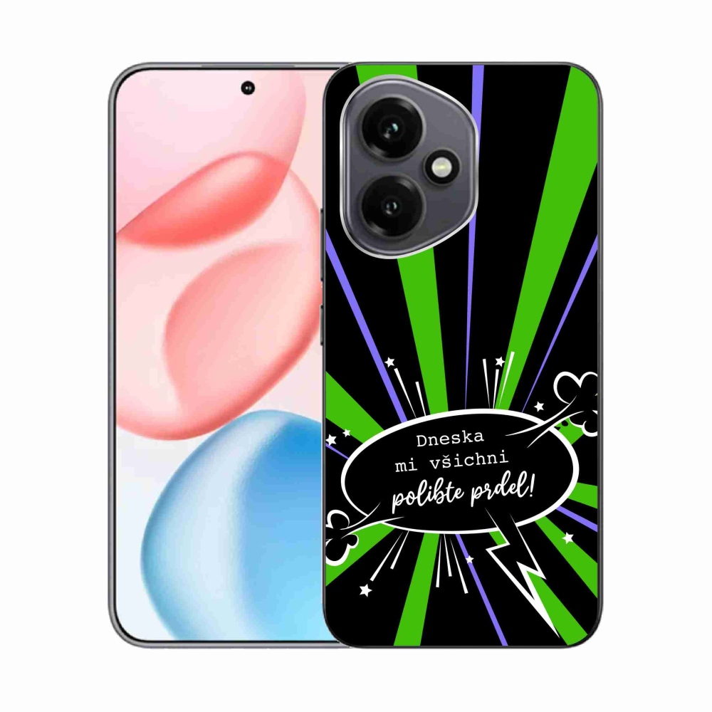 Gélový kryt mmCase na Honor 400 - vtipný text 15 čierne pozadie