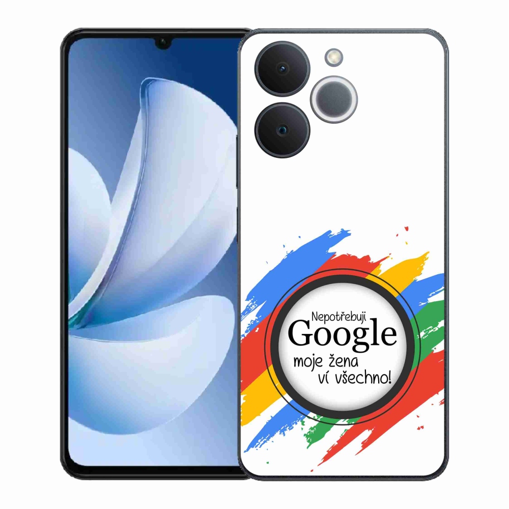 Gélový kryt mmCase na Realme Note 70T - žena vie všetko biele pozadie