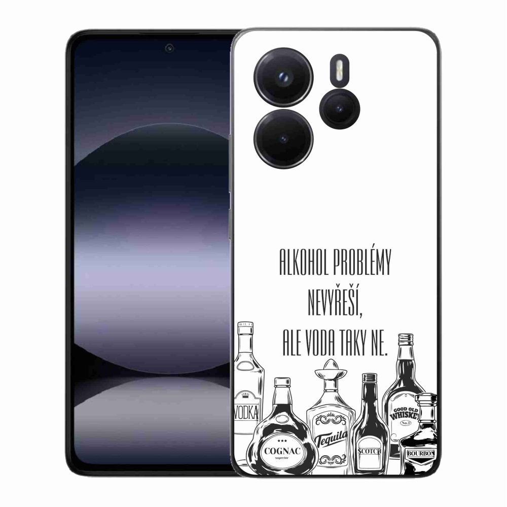 Gélový kryt mmCase na Xiaomi Redmi Note 14 - vtipný text biele pozadie