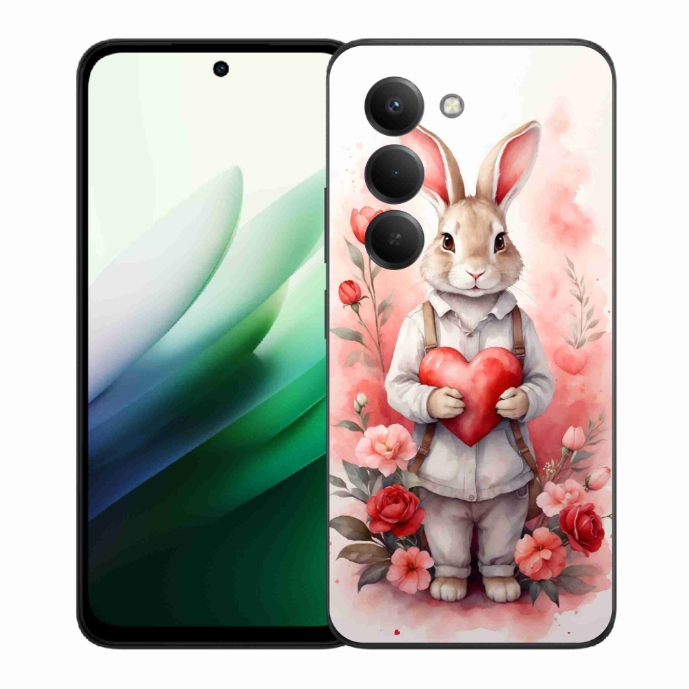 Gélový kryt mmCase na Xiaomi Redmi 15 5G (169mm) - zajac so srdiečkom