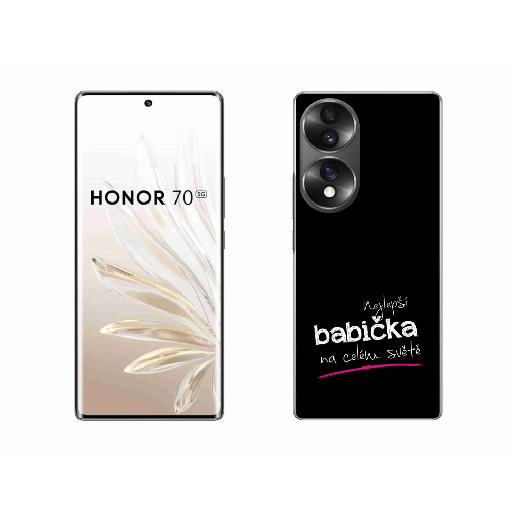 Gélový kryt mmCase na Honor 70 - najlepšia babička 4 čierne pozadie