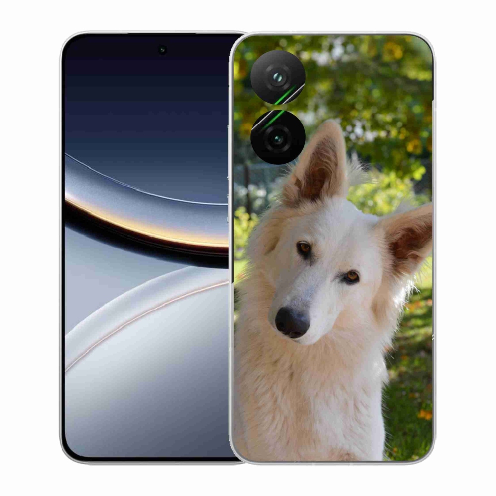 Gélový kryt mmCase na Xiaomi Poco F7 5G - biely švajčiarsky ovčiak 1