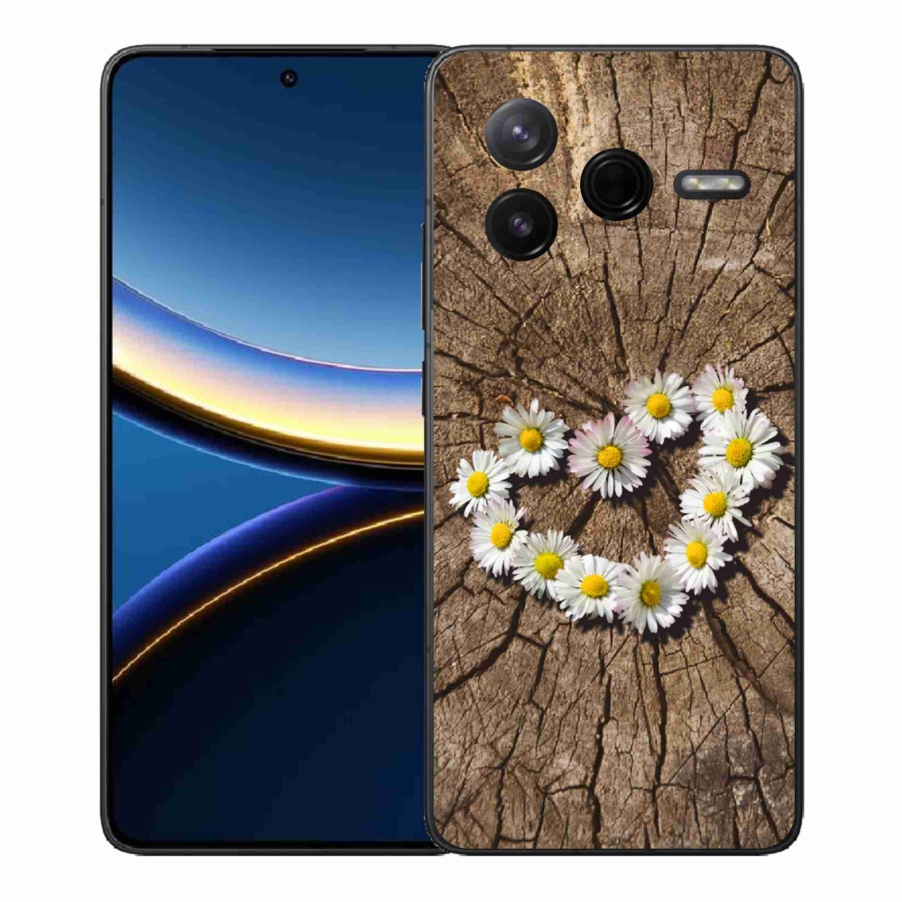 Gélový kryt mmCase na Xiaomi Poco F7 Pro - srdce z margaréty