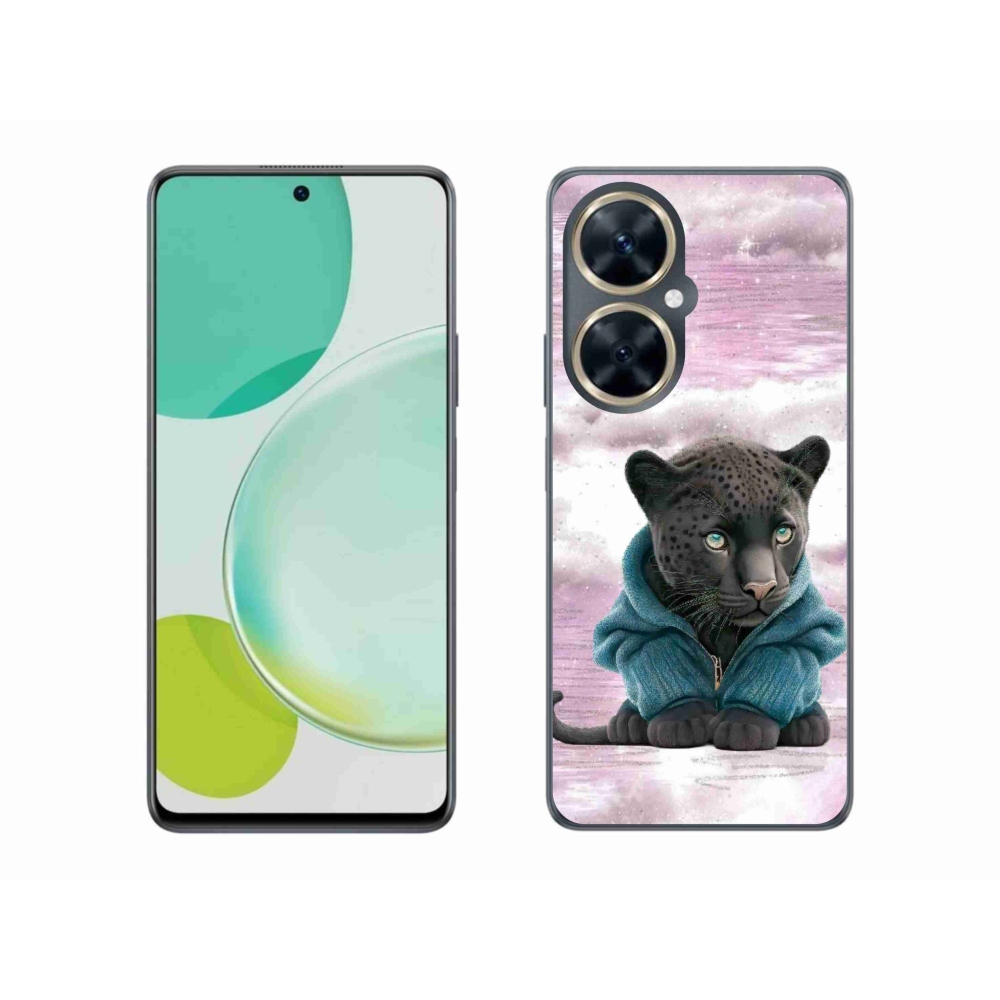 Gélový kryt mmCase na Huawei Nova 11i - čierny panter vo svetri