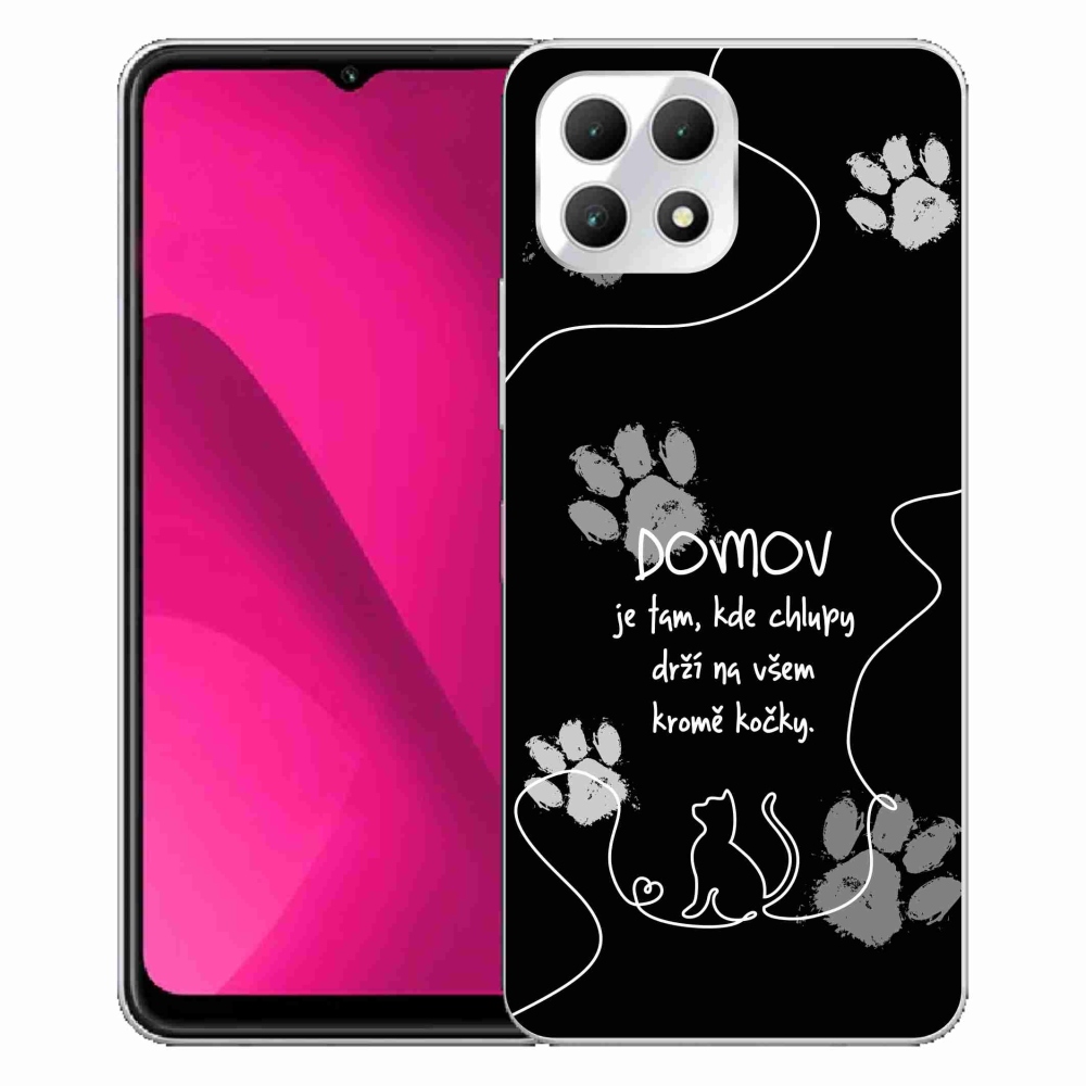 Gélový kryt mmCase na T-Mobile T Phone 2 - mačacie motív čierne pozadie