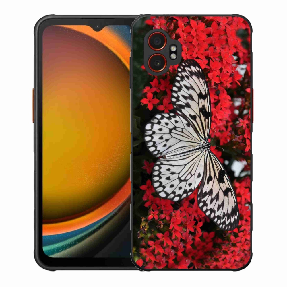 Gélový kryt mmCase na Samsung Galaxy Xcover 7 Pro - čiernobiely motýľ 1