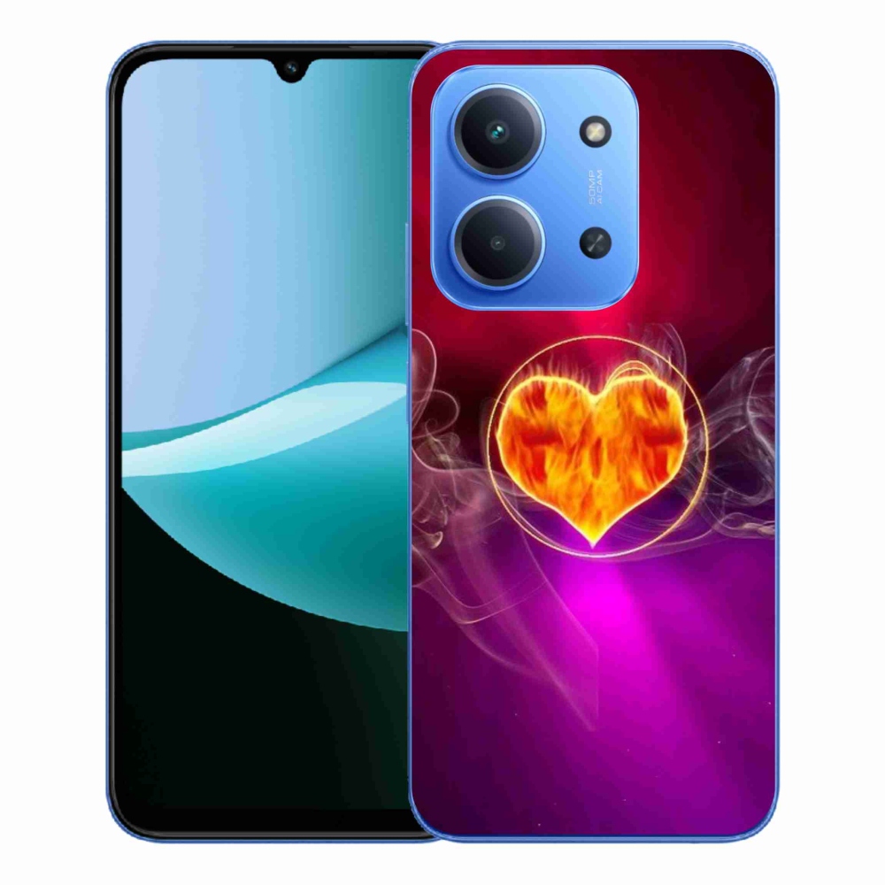 Gélový kryt mmCase na Xiaomi Redmi 15C 4G/5G (173mm) - ohnivé srdce