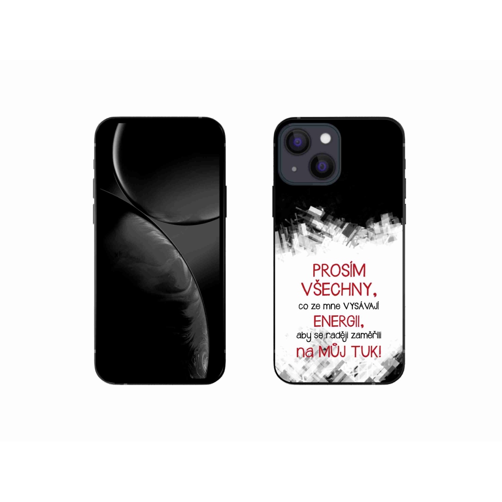 Gélový kryt mmCase na iPhone 13 mini 5.4 - vtipný text 1 červený