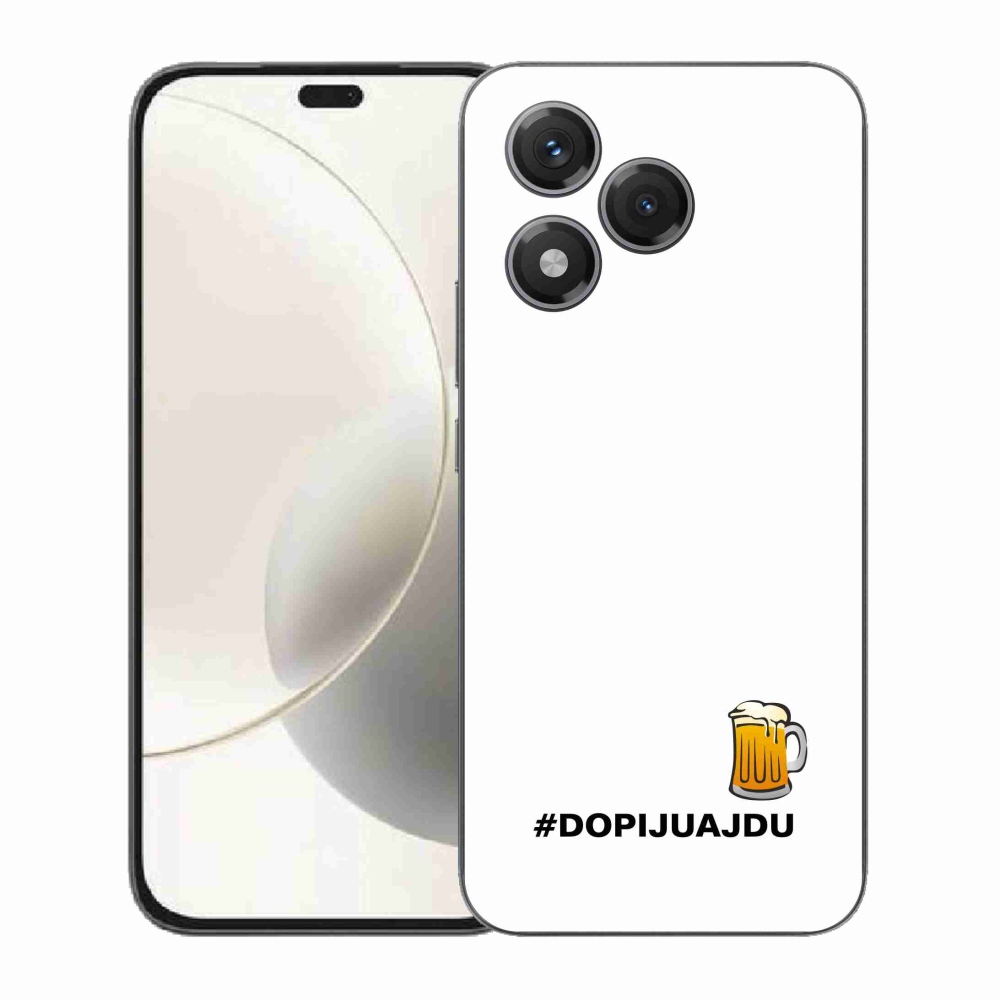Gélový kryt mmCase na Honor 400 Lite - pivný motív 1 biele pozadie