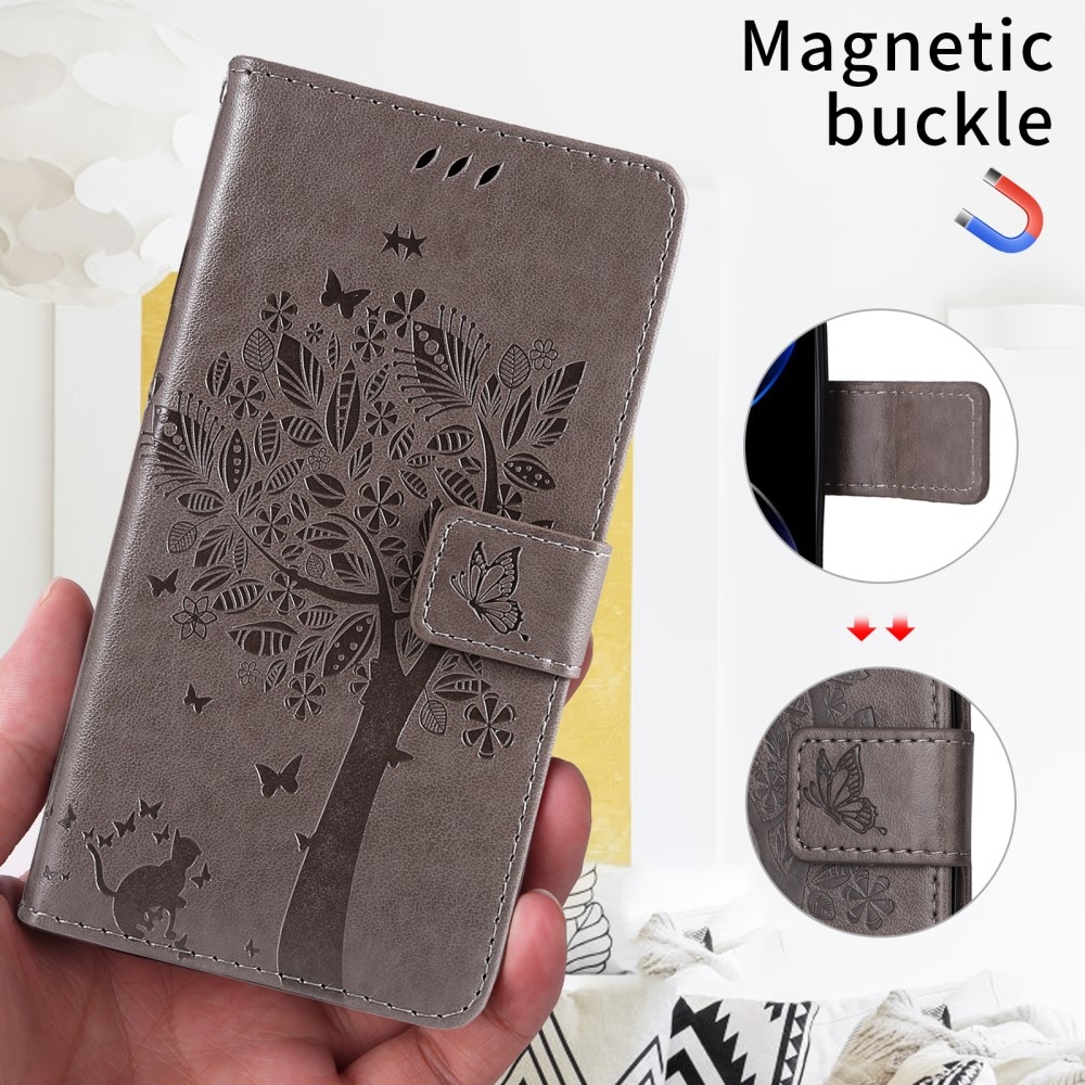 Trees knižkové púzdro na Xiaomi Redmi A5 (171.7x77.8x8.3mm) - šedé