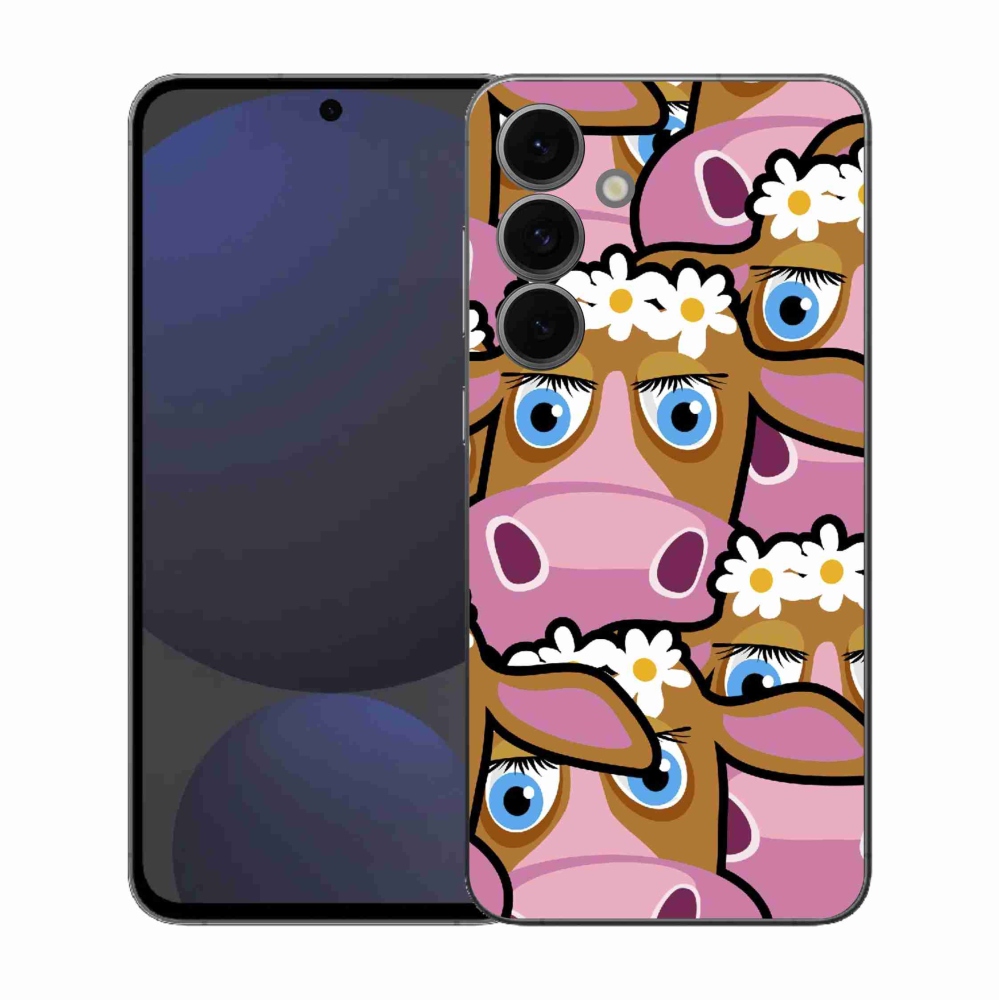 Gélový kryt mmCase na Samsung Galaxy S25 FE - kreslené kravičky