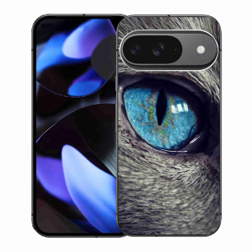Gélový kryt mmCase na Google Pixel 9/9 Pro - modré mačacie oko