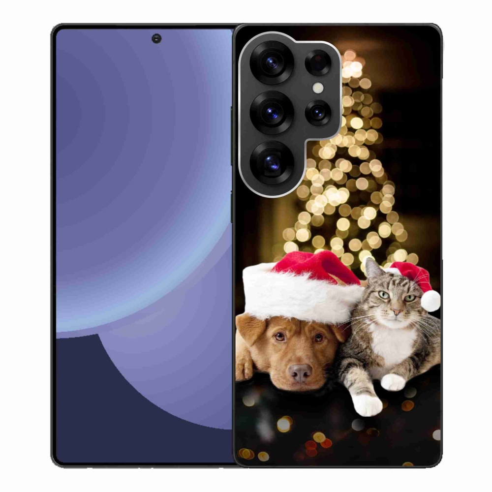 Gélový kryt mmCase na Samsung Galaxy S25 Ultra - vianočný pes a mačka