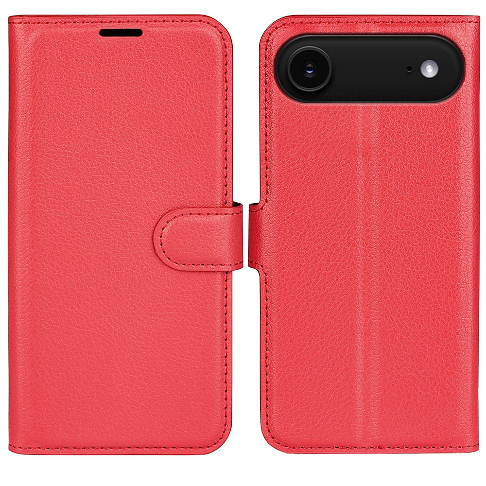 Litchi knižkové puzdro na iPhone 17 Air - červené