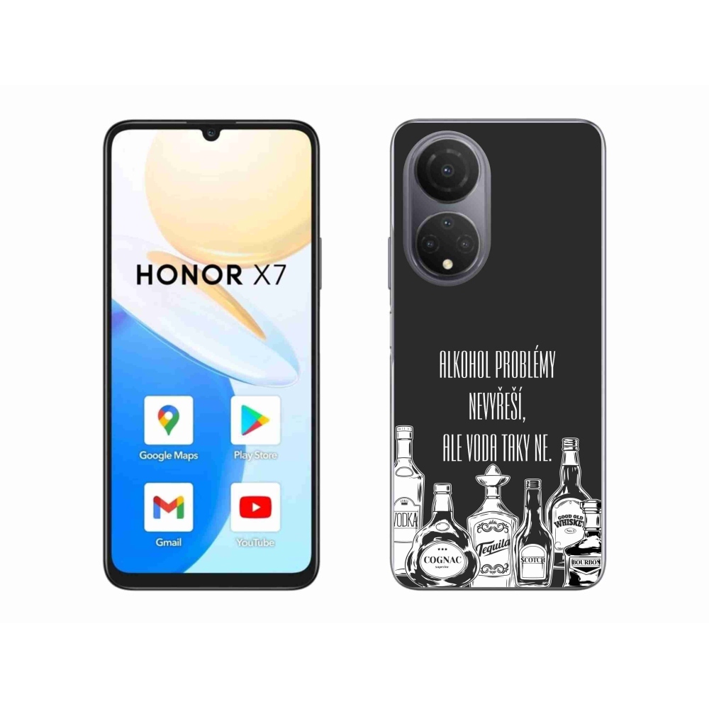 Gélový kryt mmCase na Honor X7 - vtipný text čierne pozadie