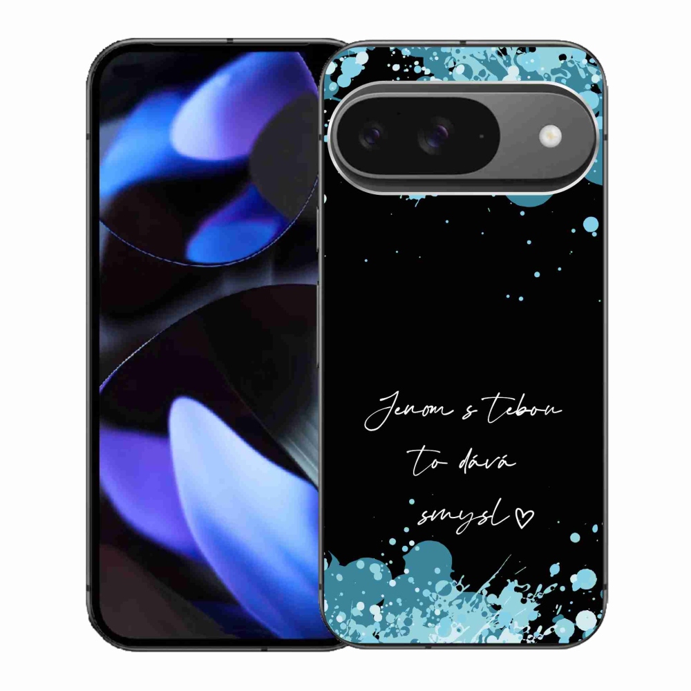 Gélový kryt mmCase na Google Pixel 9/9 Pro - zamilovaný text čierne pozadie