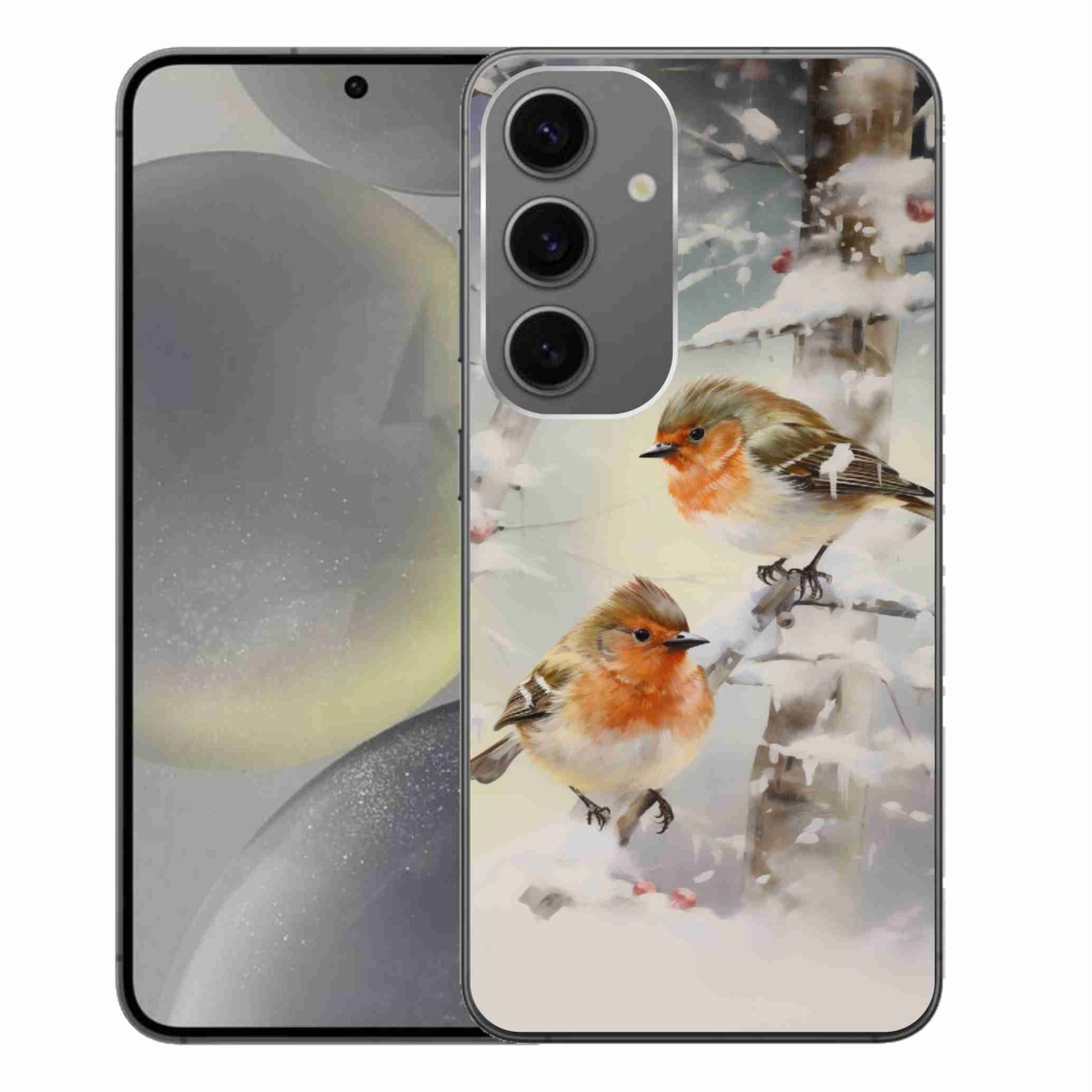 Gélový kryt mmCase na Samsung Galaxy S24+ - vtáčiky v zime