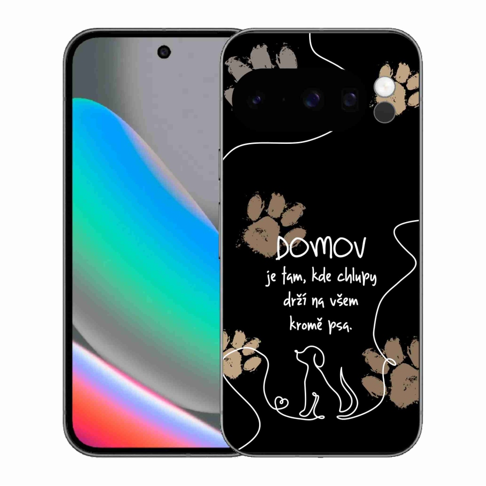 Gélový kryt mmCase na Google Pixel 10 Pro - psí motív čierne pozadie