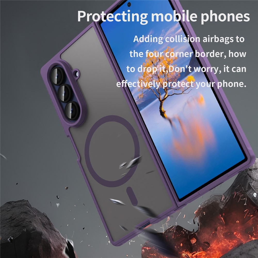 Case matný gélový obal s MagSafe na Samsung Galaxy Z Fold7 5G - fialový