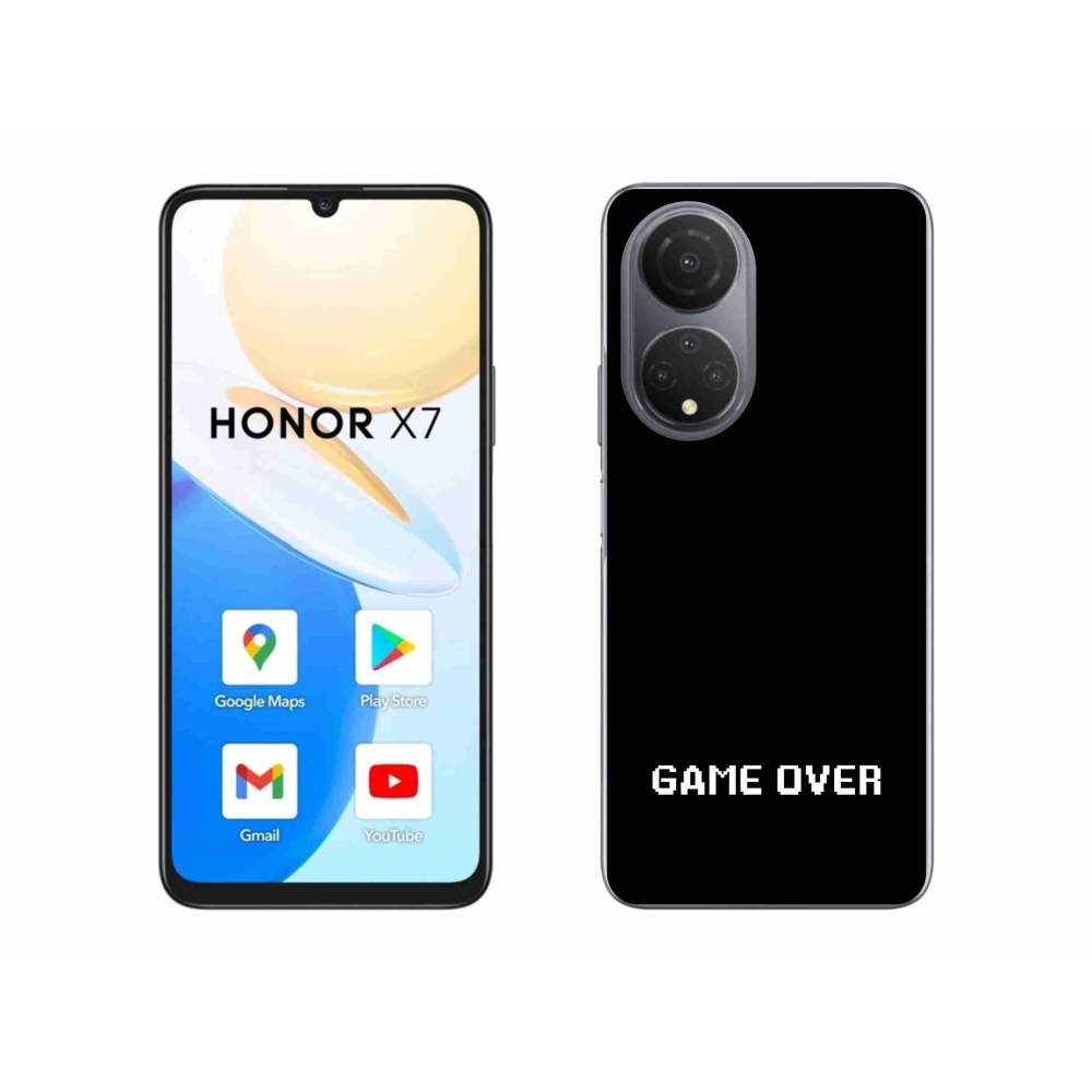 Gélový kryt mmCase na Honor X7 - game over čierne pozadie