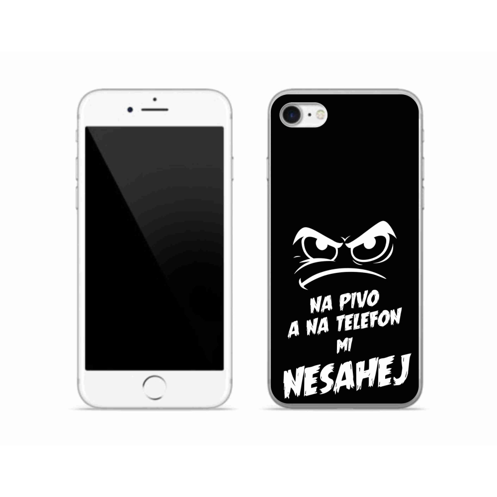 Gélový kryt mmCase na iPhone SE (2022) - pivný motív 2 čierne pozadie