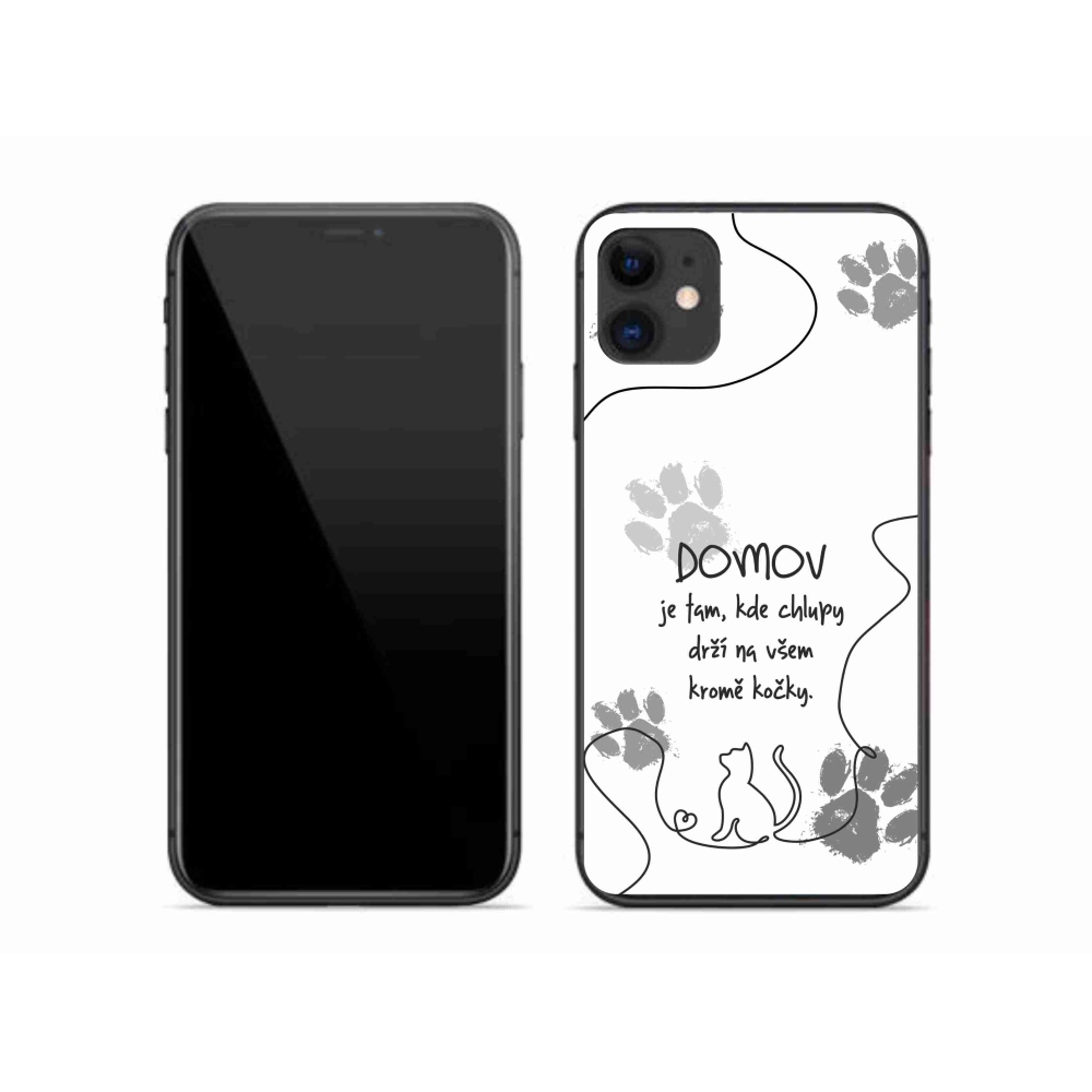 Gélový kryt mmCase na iPhone 11 - mačacie motív biele pozadie