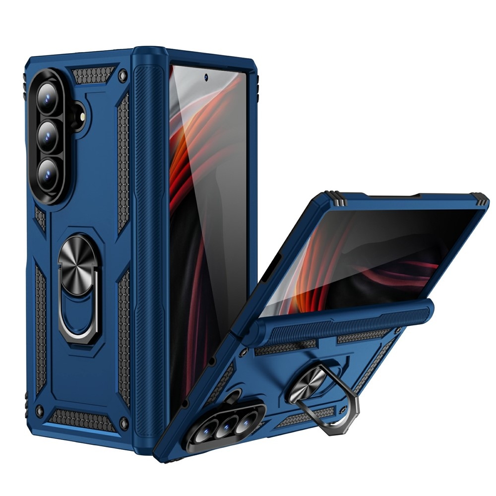 Ring odolný kryt na Samsung Galaxy Fold7 5G - modrý