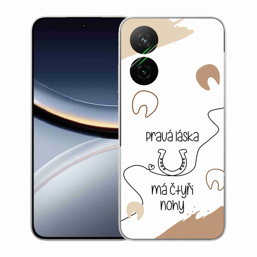 Gélový kryt mmCase na Xiaomi Poco F7 5G - konský motív biele pozadie