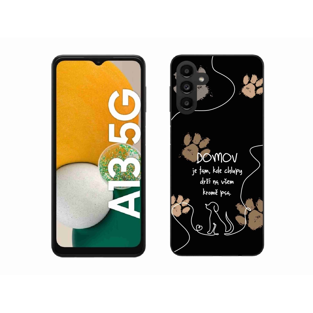 Gélový kryt mmCase na Samsung Galaxy A13 5G - psí motív čierne pozadie