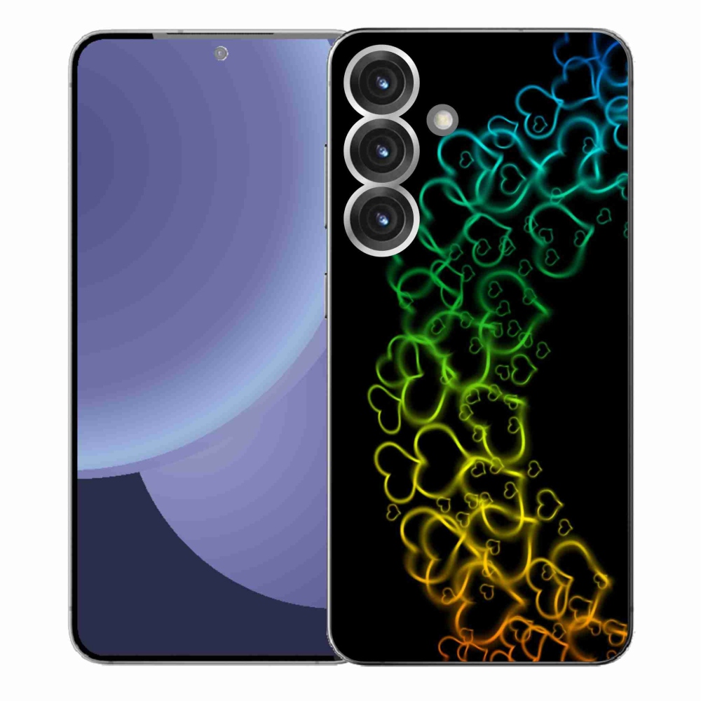 Gélový kryt mmCase na Samsung Galaxy S25+ - farebné srdiečka