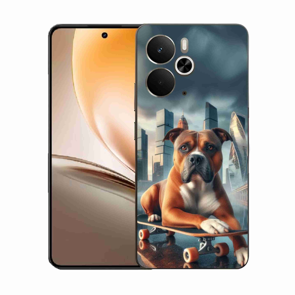 Gélový kryt mmCase na Realme 14 5G - pes na skateboarde