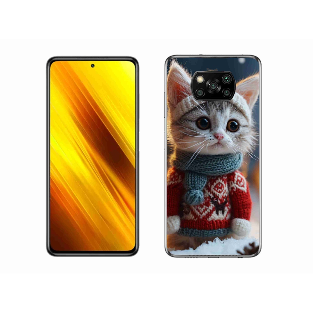 Gélový kryt mmCase na Xiaomi Poco X3 - mačiatko vo svetri