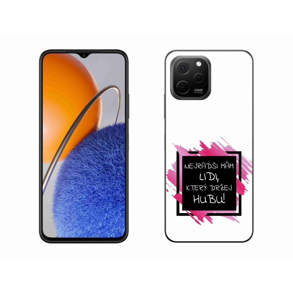 Gélový kryt mmCase na Huawei Nova Y61 - vtipný text 7 čiernobiele pozadie