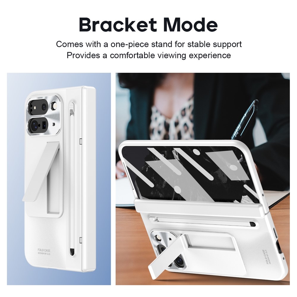 Hinge plastový kryt so stylusom a ochranou displeja na Google Pixel 10 Pro Fold - biely