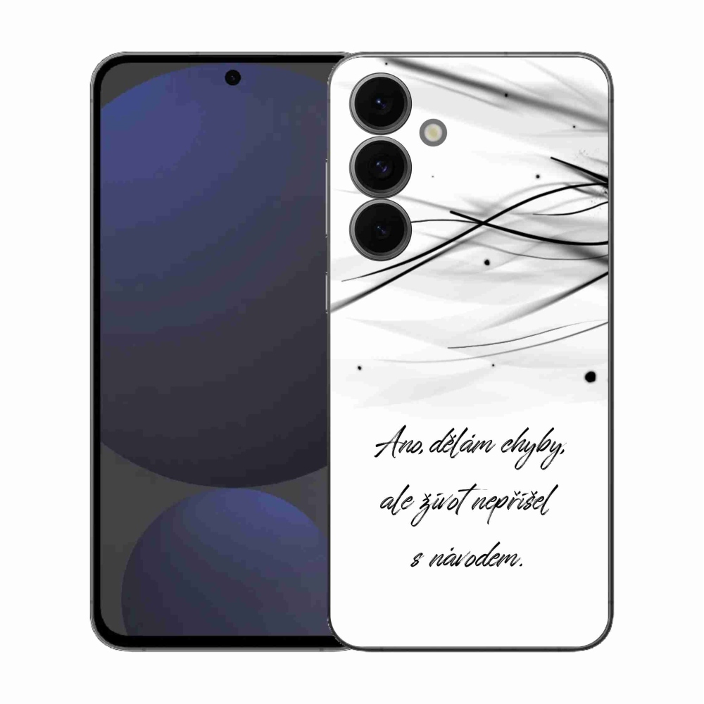 Gélový kryt mmCase na Samsung Galaxy S25 FE - citát biele pozadie