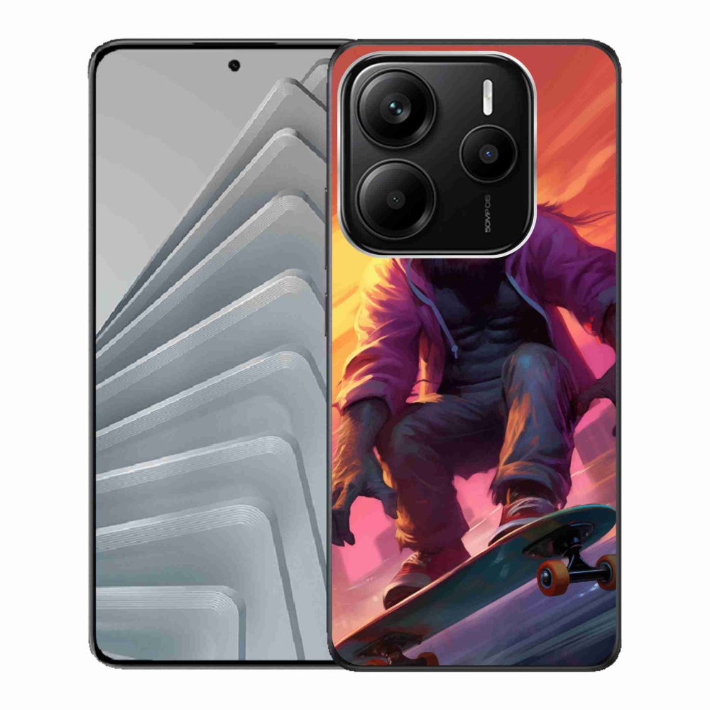 Gélový kryt mmCase na Xiaomi Redmi Note 14 5G - gorila na skateboarde
