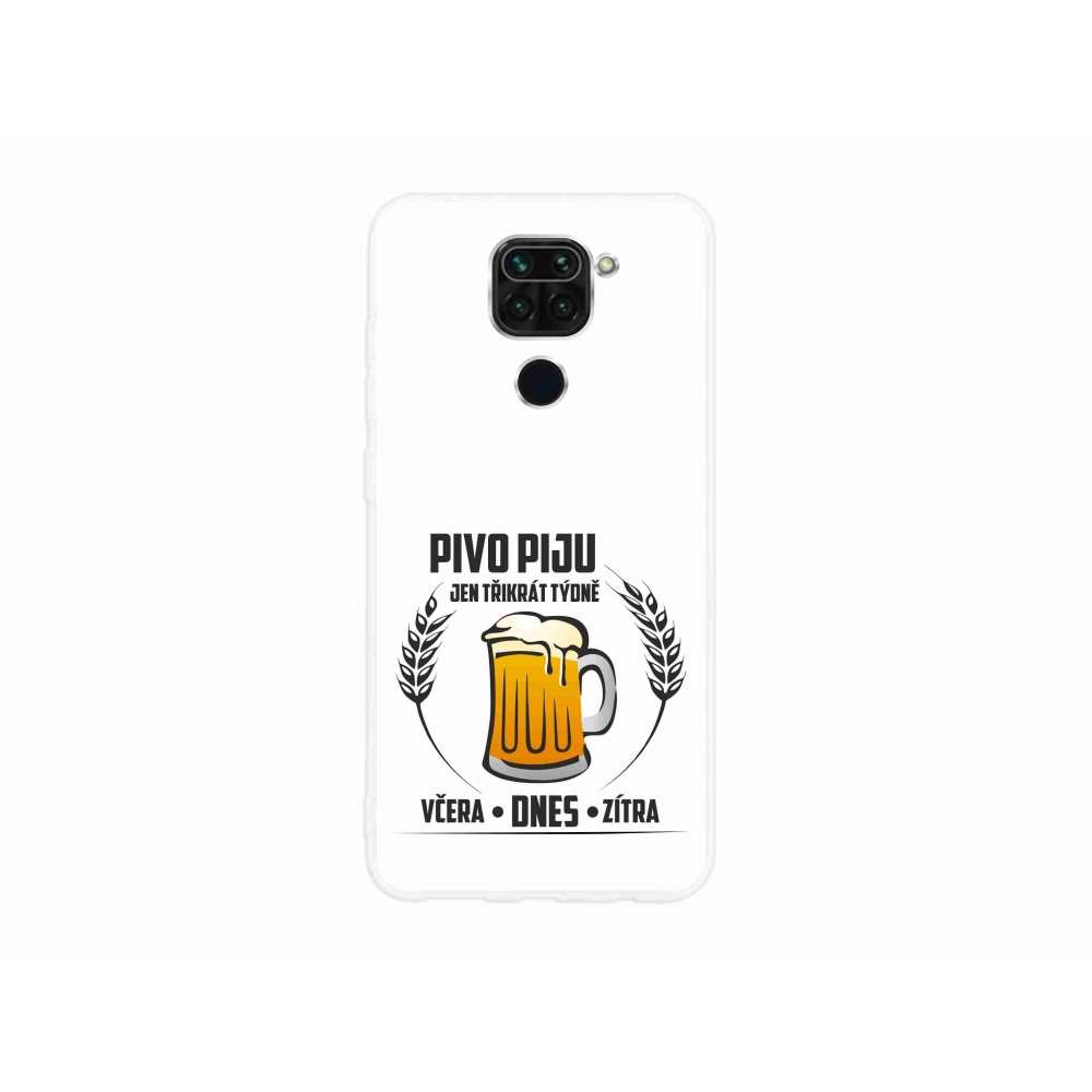 Gélový kryt mmCase na Xiaomi Redmi Note 9 - pivný motív biele pozadie