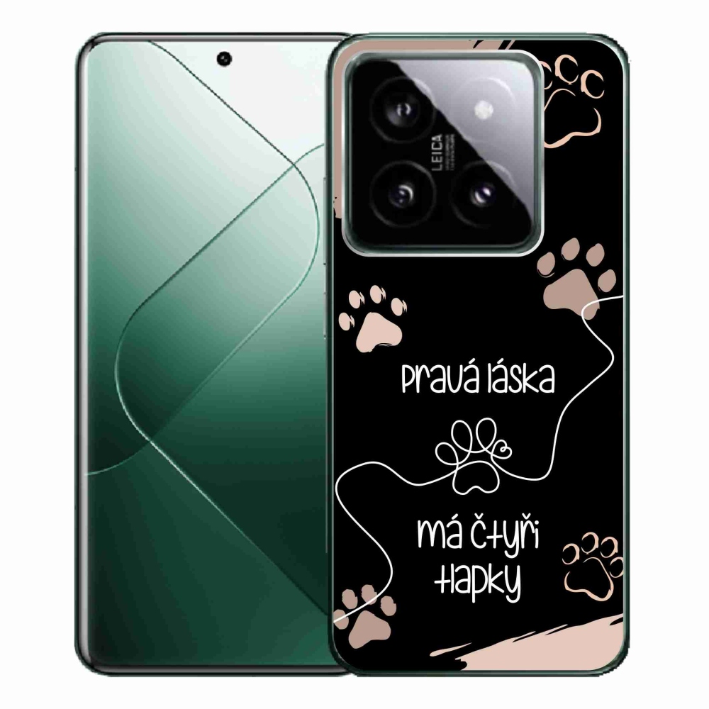 Gélový kryt mmCase na Xiaomi 14 Pro - psí motív 1 čierne pozadie
