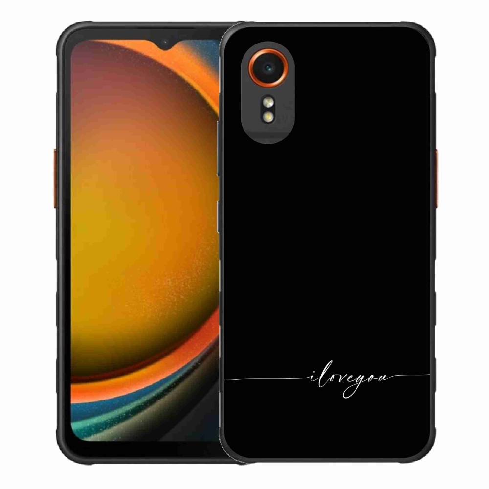 Gélový kryt mmCase na Samsung Galaxy Xcover 7 - I love you čierne pozadie