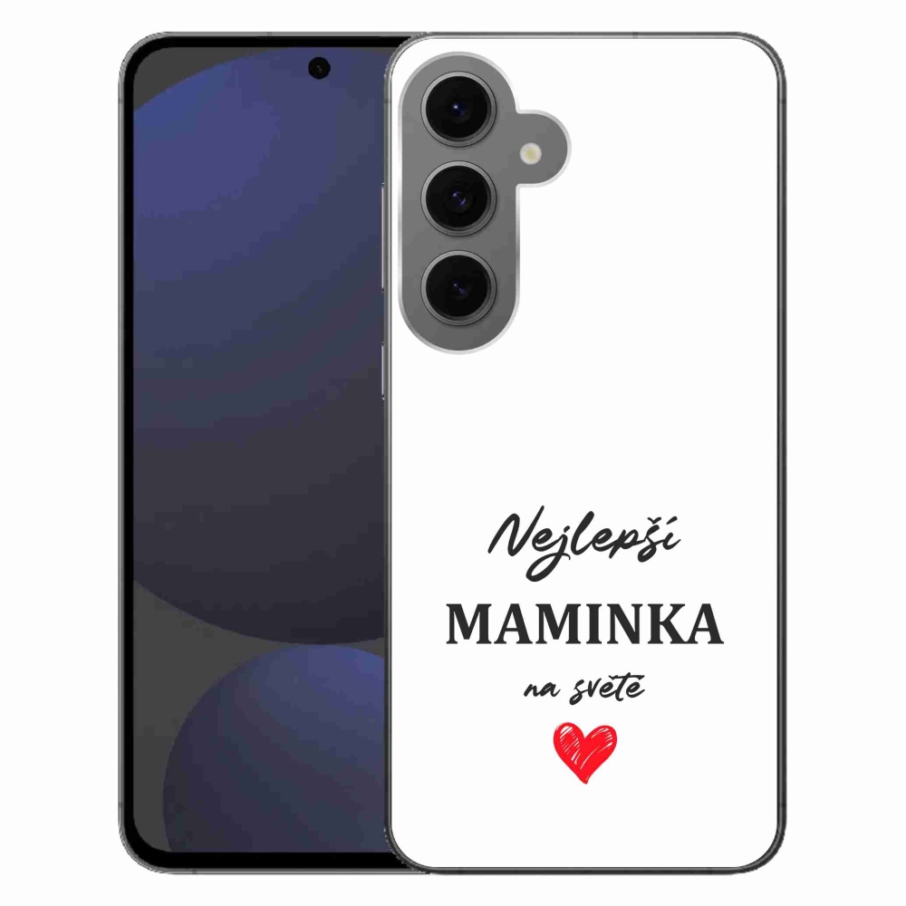 Gélový kryt mmCase na Samsung Galaxy S24 FE - najlepšia mamička 1 biele pozadie