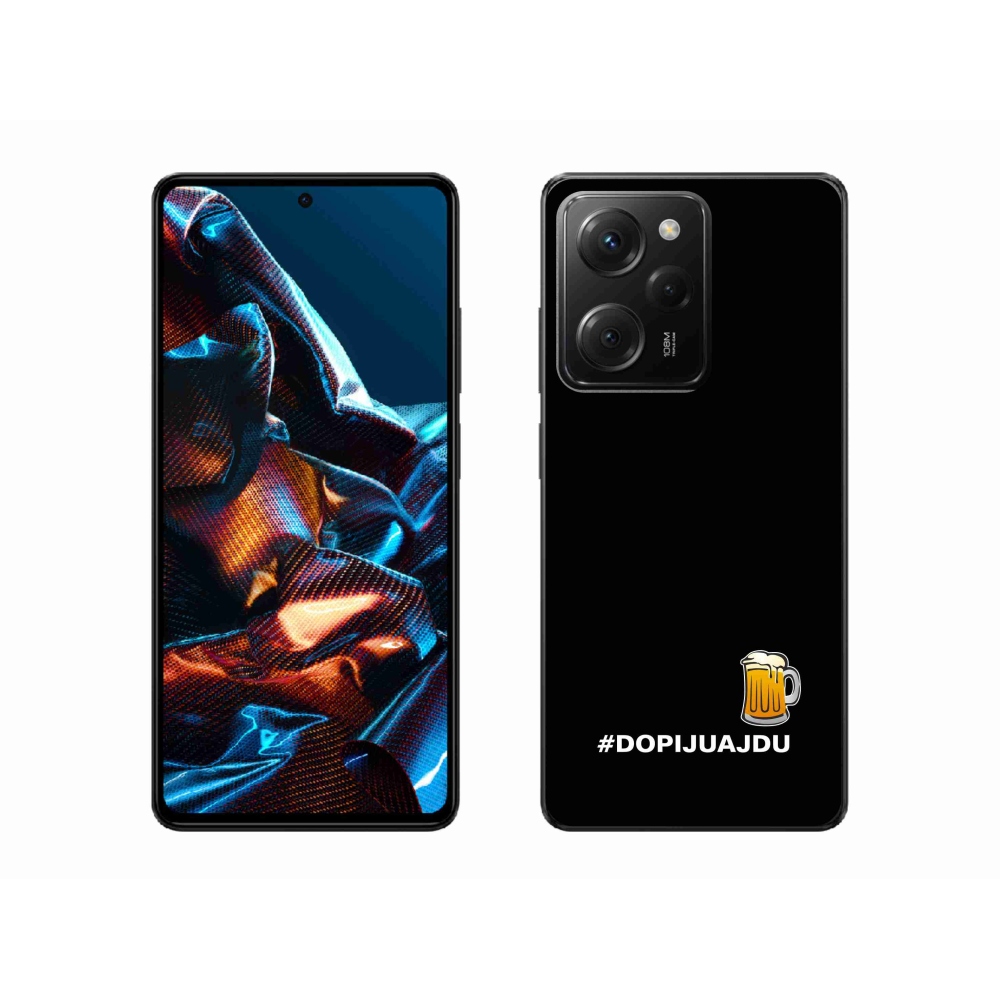 Gélový kryt mmCase na Xiaomi Poco X5 Pro 5G - pivný motív 1 čierne pozadie