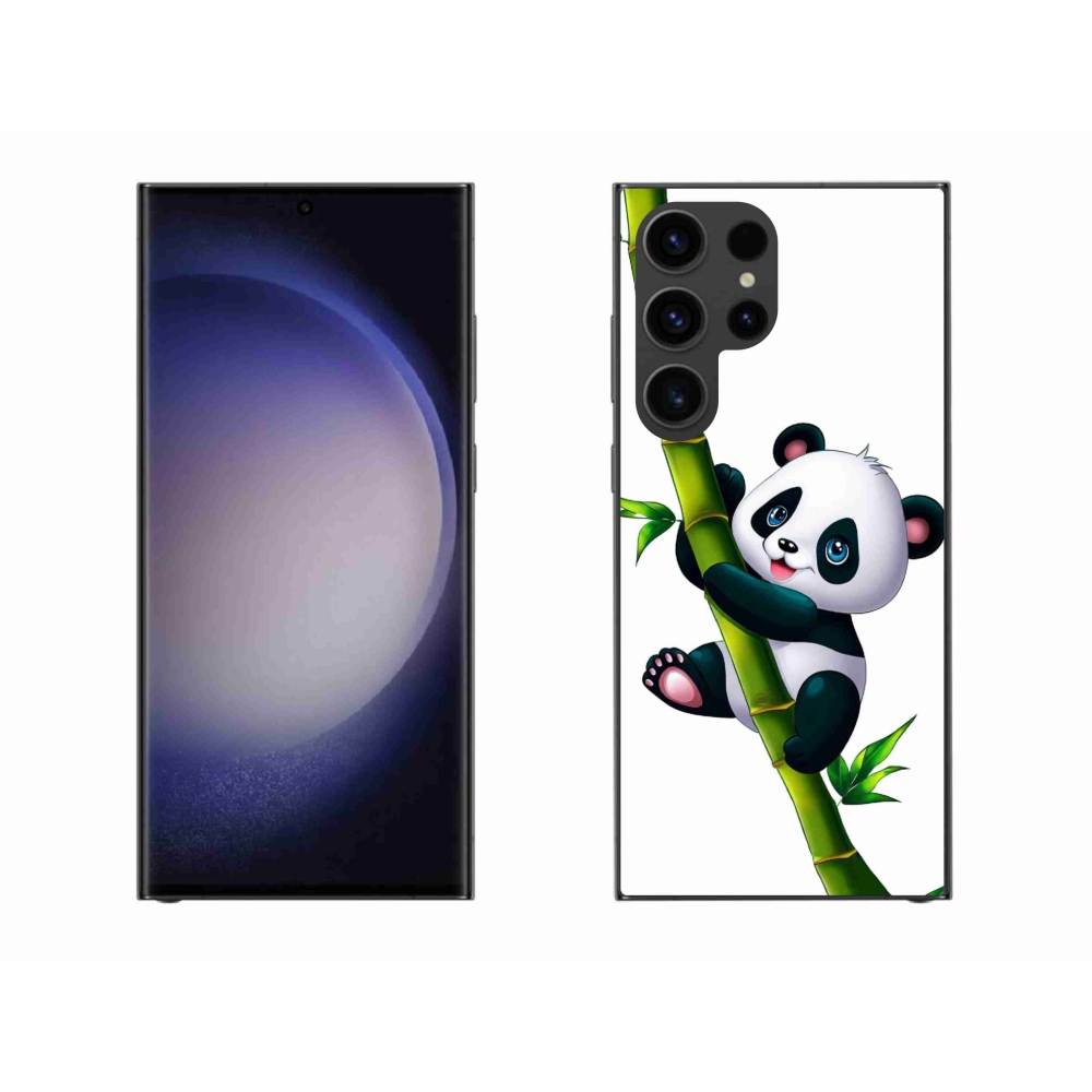 Gélový kryt mmCase na Samsung Galaxy S23 Ultra 5G - panda na bambuse