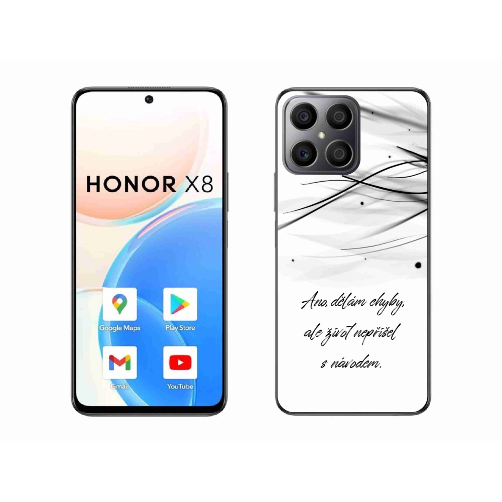 Gélový kryt mmCase na Honor X8 4G - citát biele pozadie