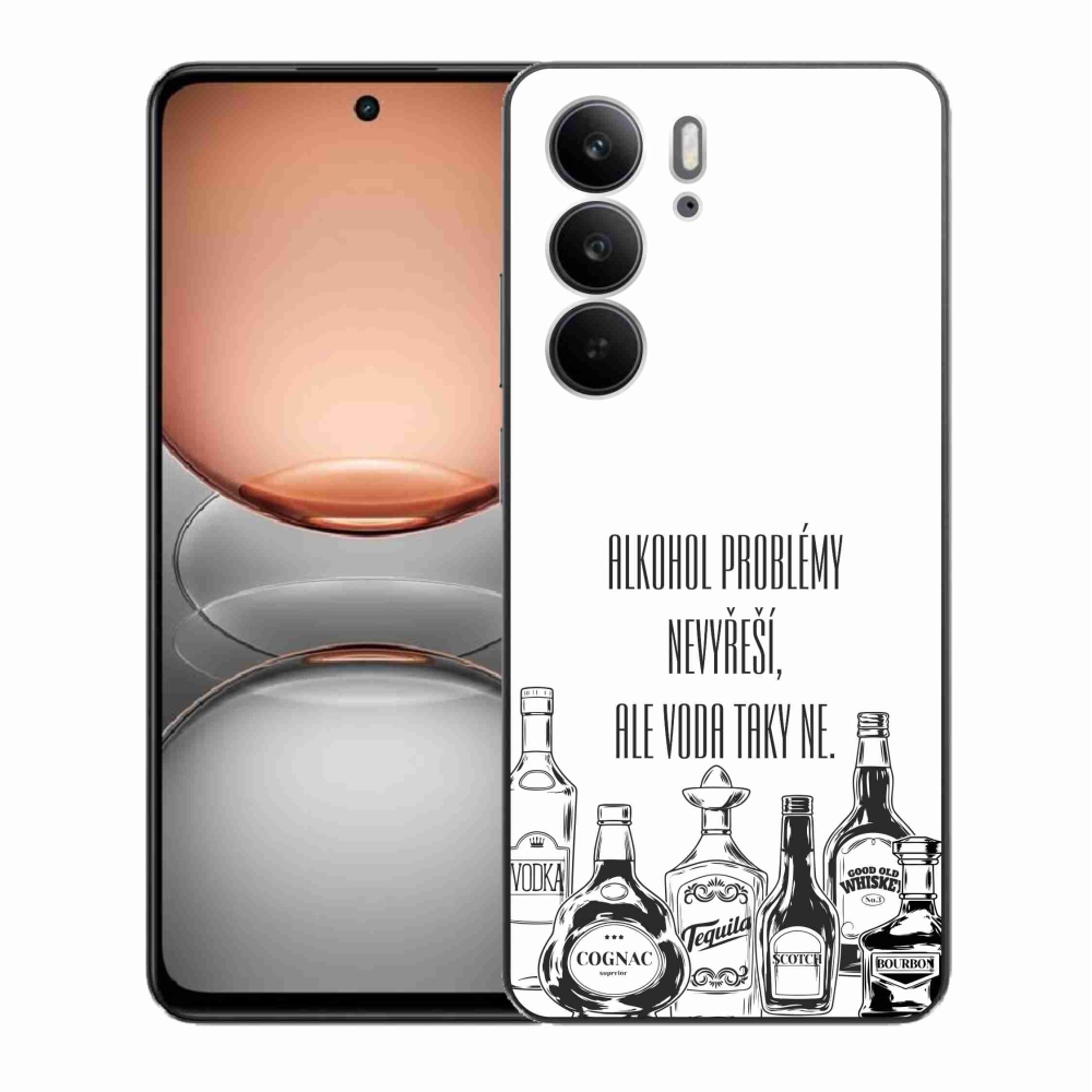 Gélový kryt mmCase na Realme C75 - vtipný text biele pozadie