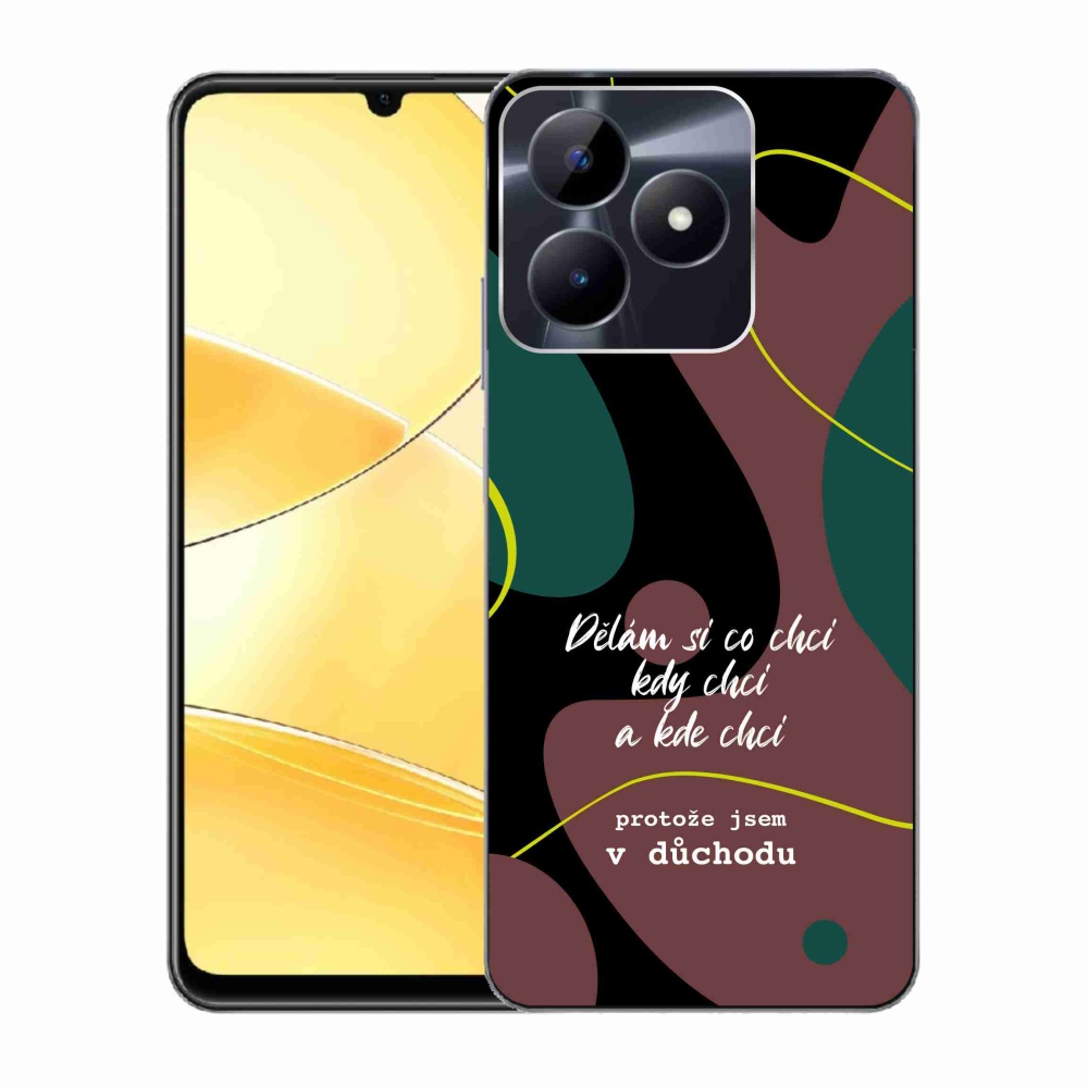Gélový kryt mmCase na Realme C51/C53 - vtipný text 10 čierne pozadie