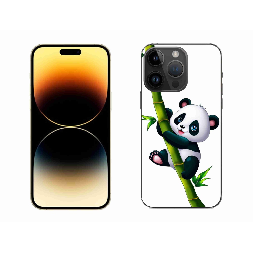 Gélový kryt mmCase na iPhone 14 Pro Max - panda na bambuse