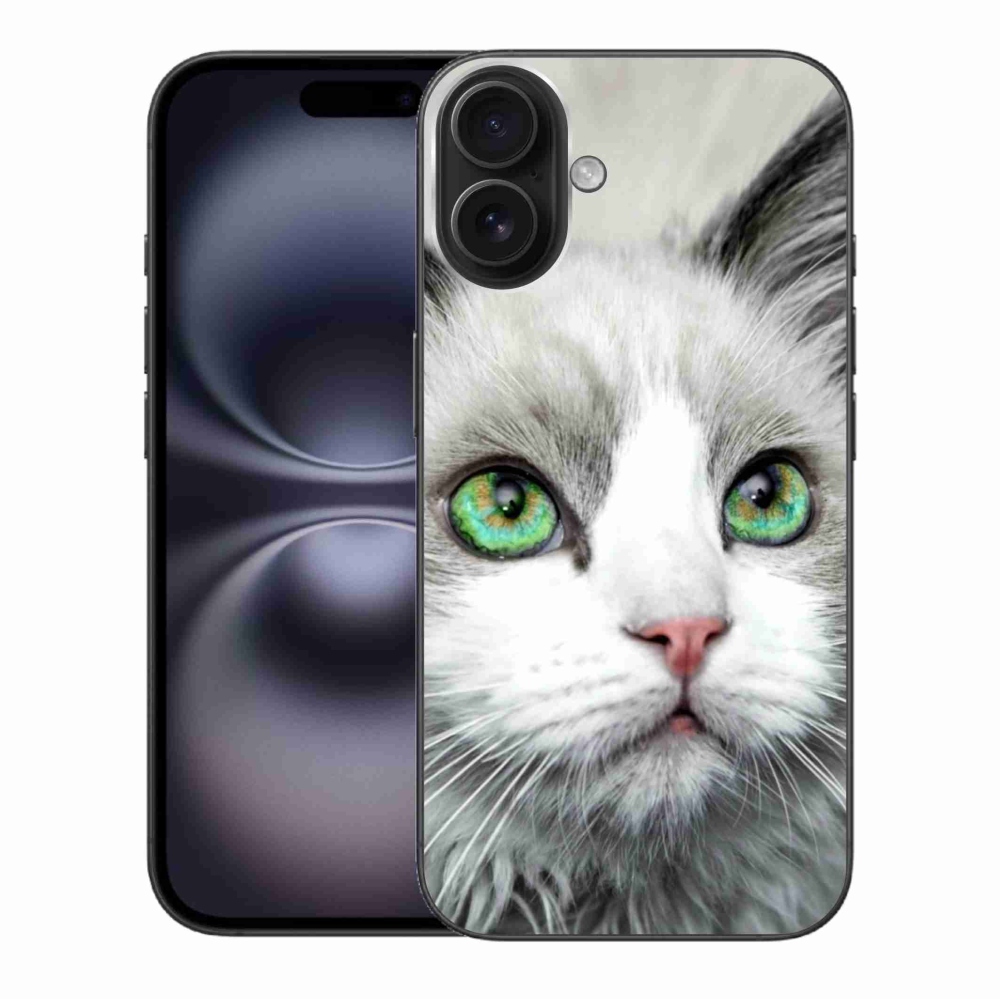 Gélový kryt mmCase na iPhone 16 Plus - mačacie pohľad