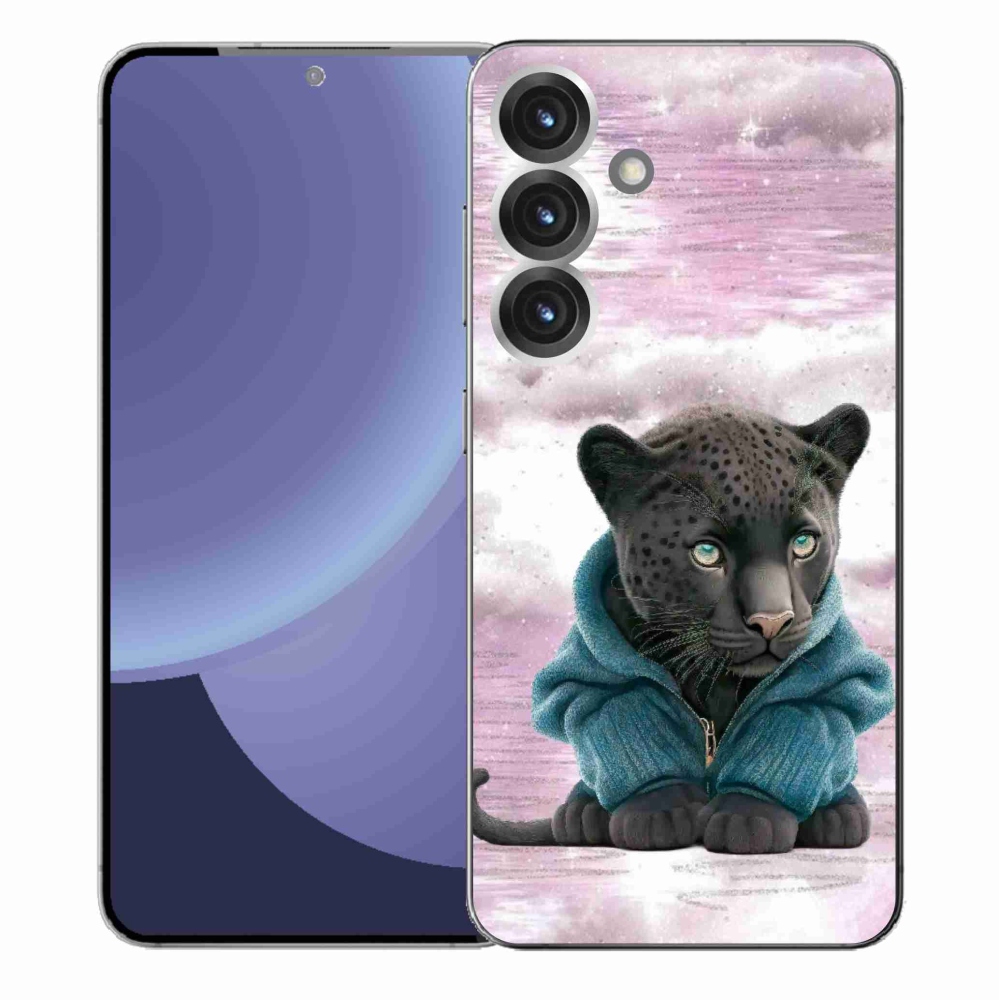 Gélový kryt mmCase na Samsung Galaxy S25+ - čierny panter vo svetri