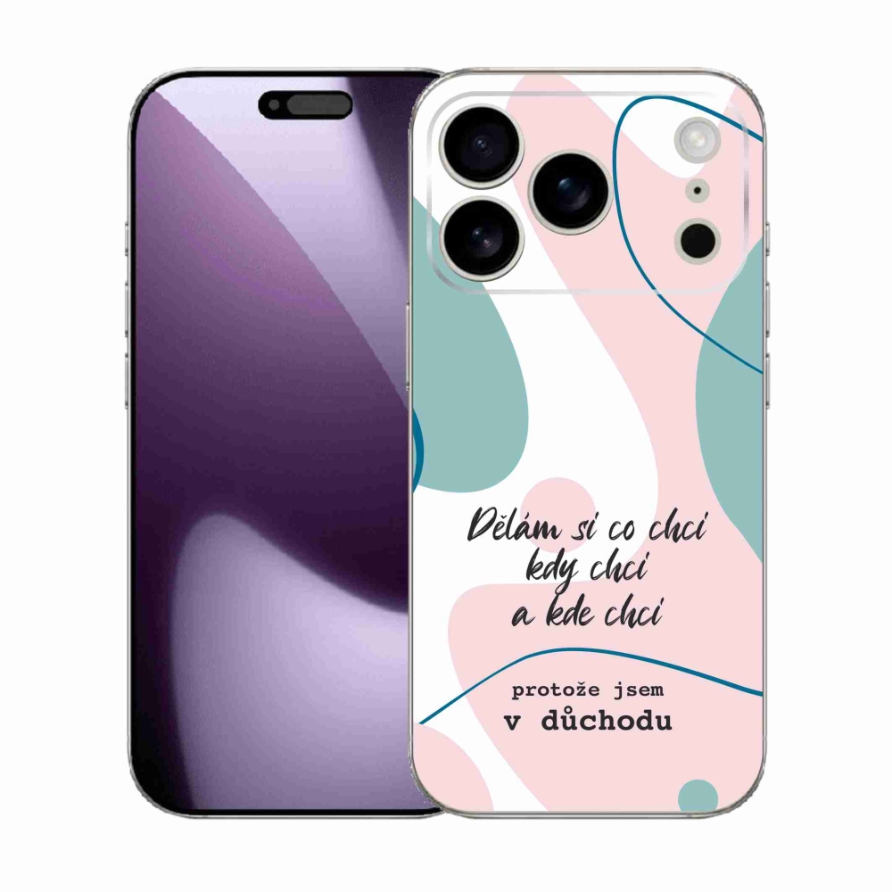 Gélový kryt mmCase na iPhone 17 Pro - vtipný text 10 biele pozadie