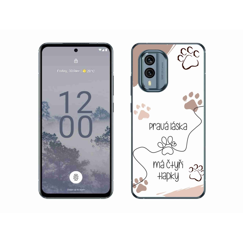 Gélový kryt mmCase na Nokia X30 5G - psí motív 1 biele pozadie